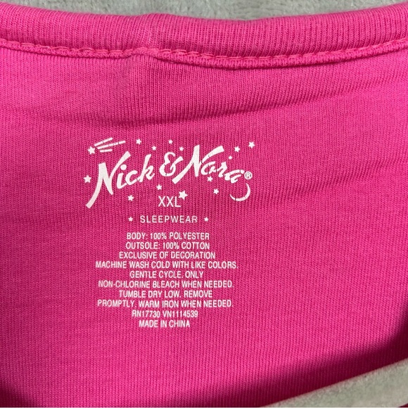 Nick & Nora One Piece Pajama Jumpsuit Terrier Dog Patch Feet Sz XXL Pink - Picture 9 of 9